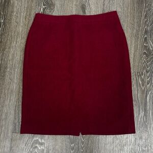 J. Crew Mercantile Dark Red Maroon Wool Blend Pencil Skirt Size 6 EUC